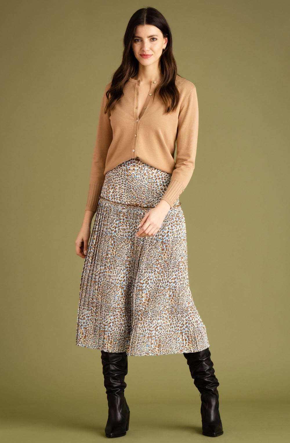Pale Tobacco Knit Cardigan