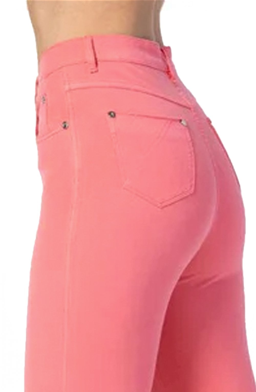 Peach Pink Cropped Jeans