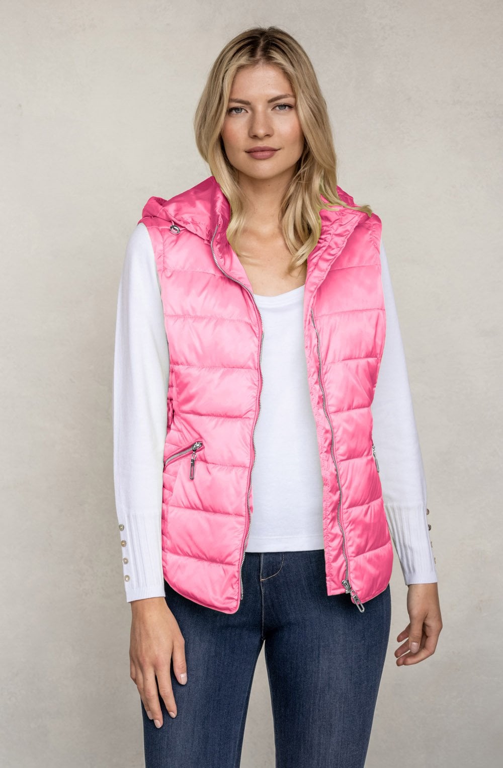 Pink in Quilted Coat