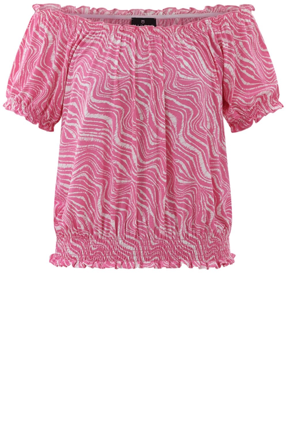 Pink Adjustable Neckline Ruffled Top