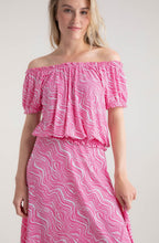 Pink Adjustable Neckline Ruffled Top