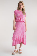 Pink Adjustable Neckline Ruffled Top
