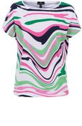Pink and Green Wavy Stripe Top
