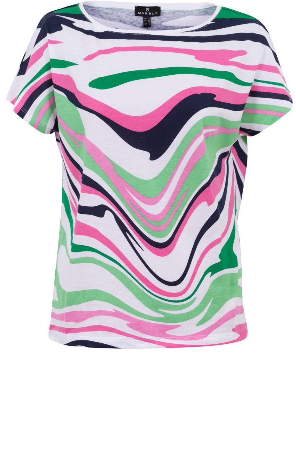 Pink and Green Wavy Stripe Top