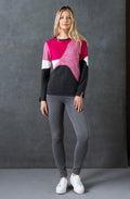 Pink and Grey Abstract Design Jumper