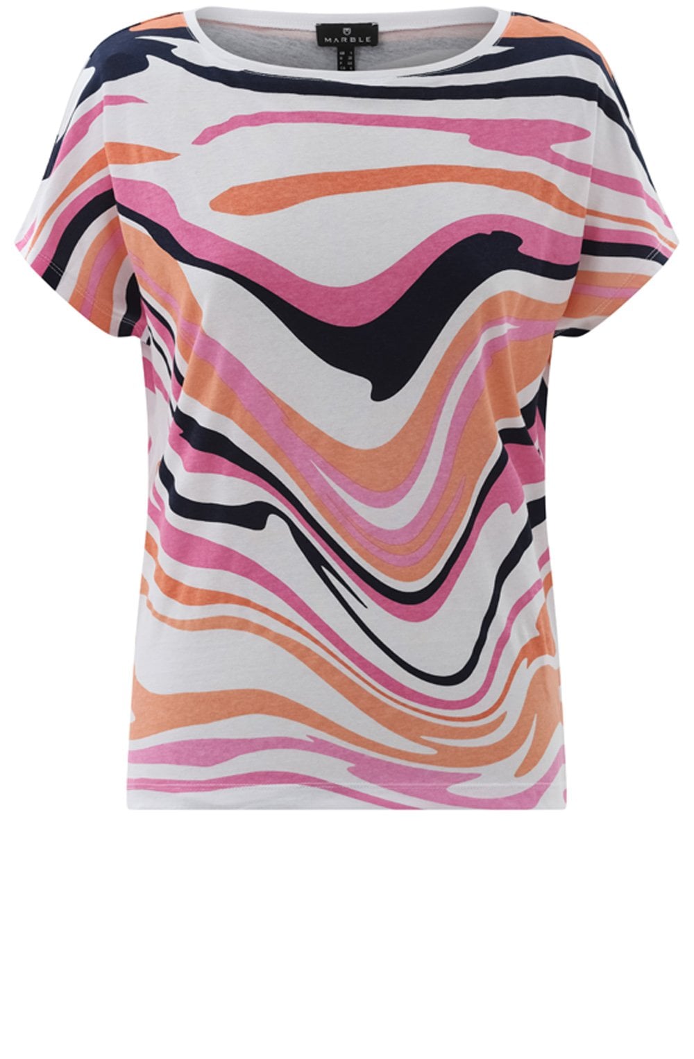 Pink and Orange Abstract Stripe T Shirt