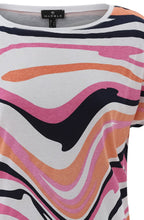 Pink and Orange Abstract Stripe T Shirt