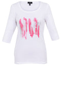 Pink and Silver Paint Strokes Top