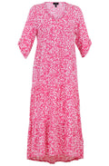 Pink and White Jersey Tiered Dress