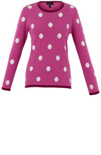 Pink and White Spot Print Jumper