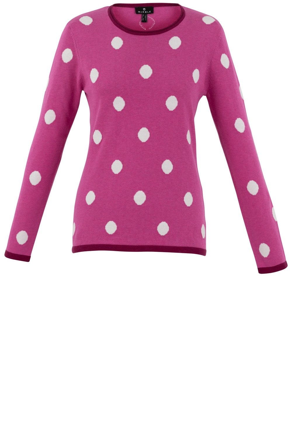 Pink and White Spot Print Jumper