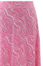 Pink and White Tiered Jersey Maxi Skirt
