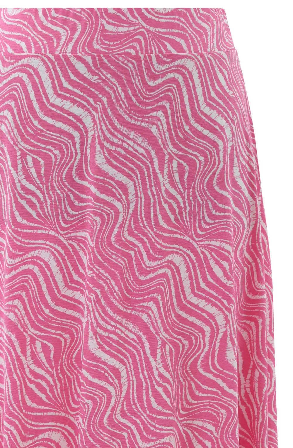 Pink and White Tiered Jersey Maxi Skirt