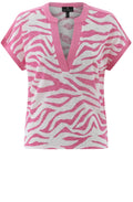 Pink Animal Print Tunic Neck Top