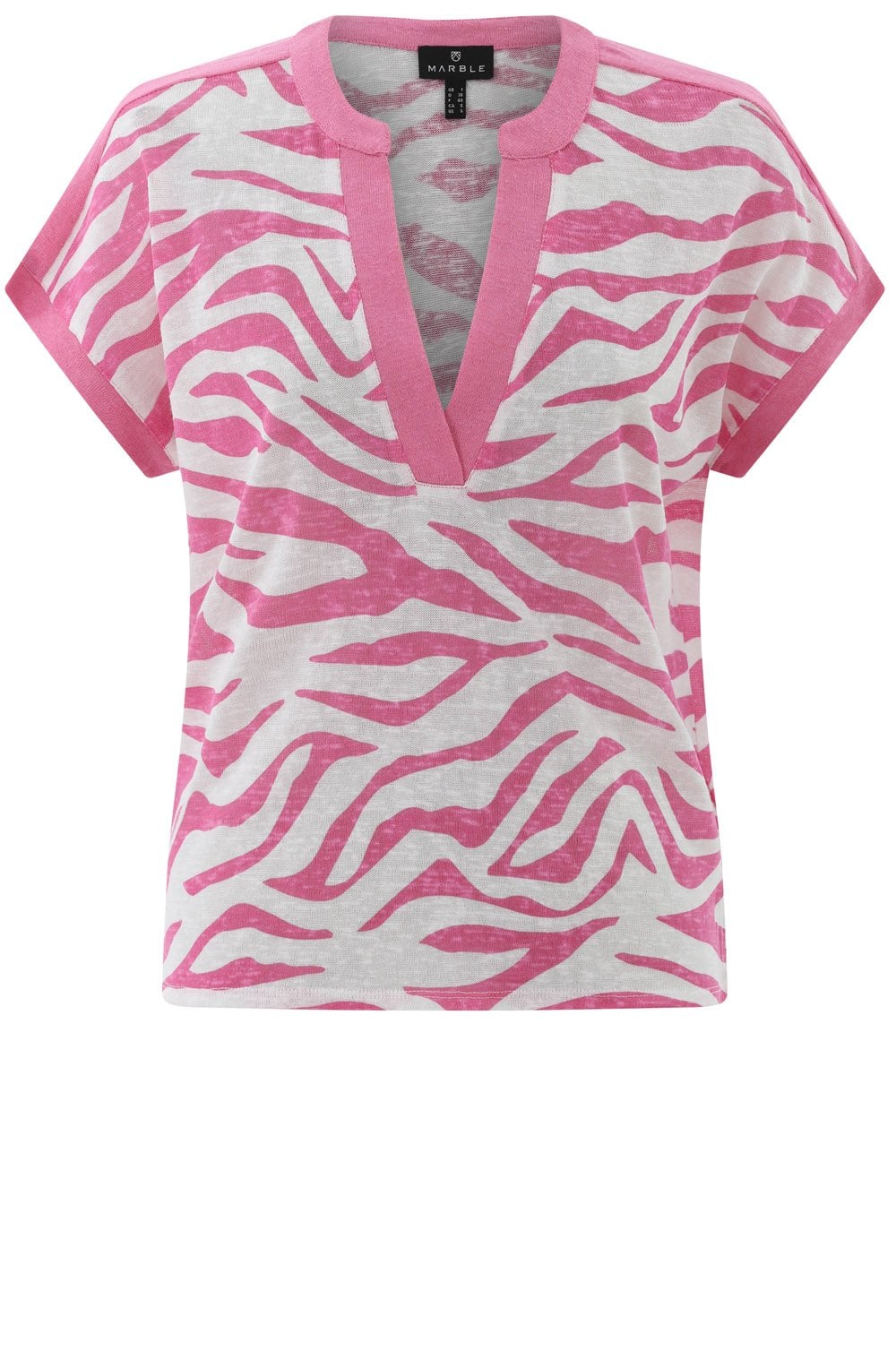 Pink Animal Print Tunic Neck Top