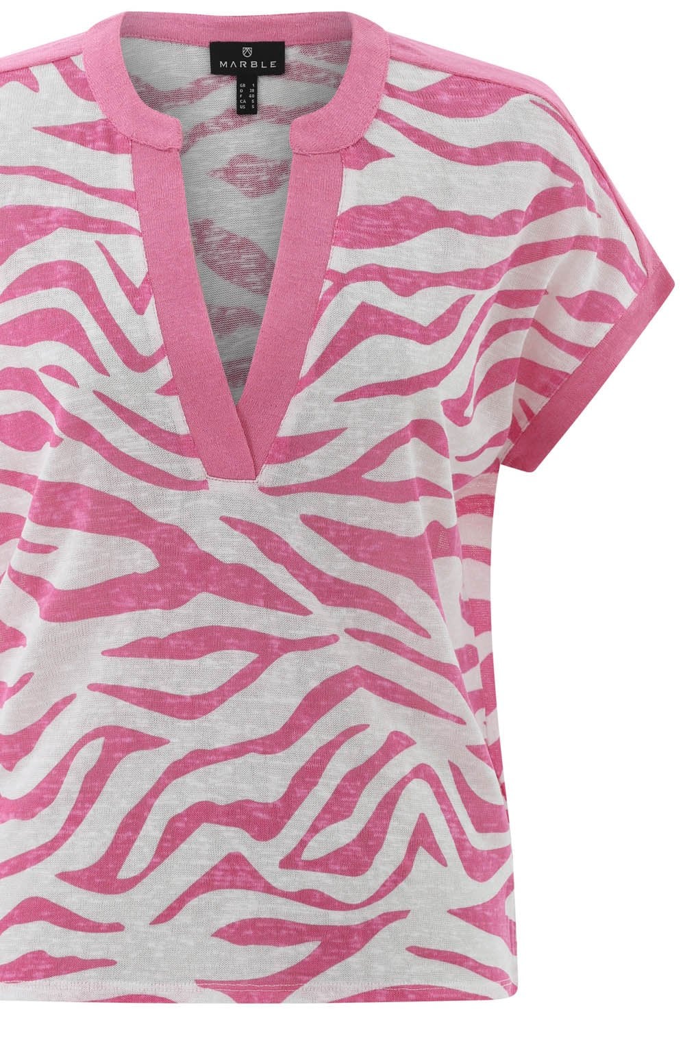 Pink Animal Print Tunic Neck Top