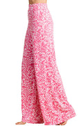 Pink Bold Print Palazzo Jersey Trousers