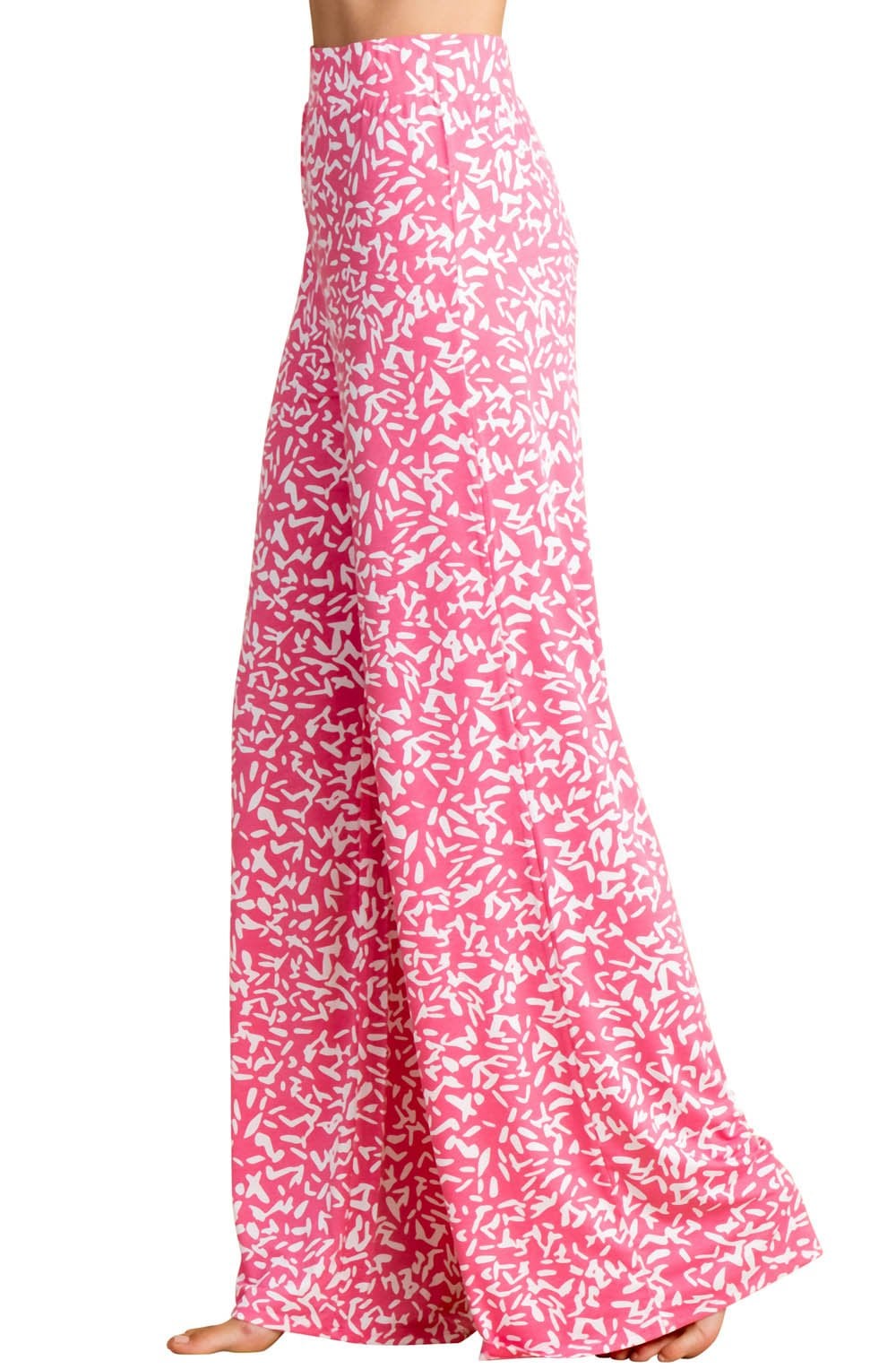 Pink Bold Print Palazzo Jersey Trousers