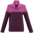 Pink Chevron Cowl Neck Jumper