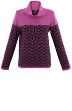 Pink Chevron Cowl Neck Jumper