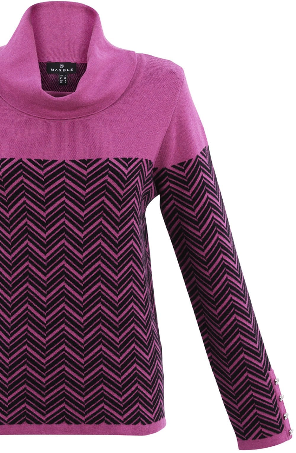 Pink Chevron Cowl Neck Jumper