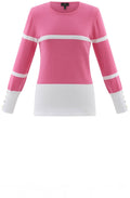 Pink Colour Block Fitted Jumper