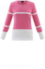Pink Colour Block Fitted Jumper