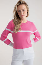 Pink Colour Block Fitted Jumper