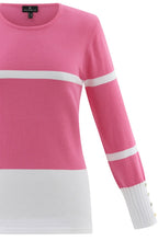 Pink Colour Block Fitted Jumper
