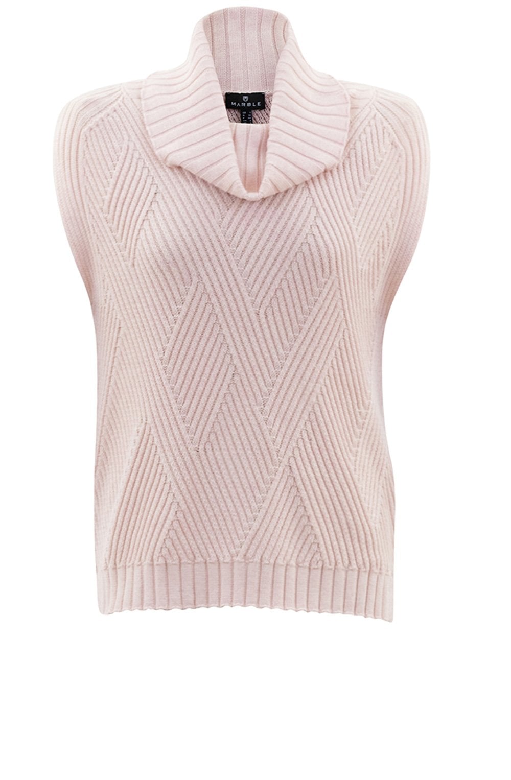 Pink Cowl Neck Sleeveless Jumper