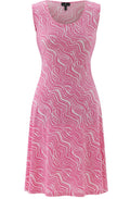 Pink Fit and Flare Jersey Knee Length Dress