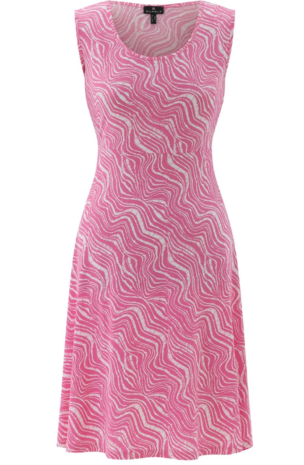 Pink Fit and Flare Jersey Knee Length Dress