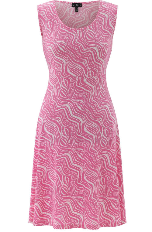 Pink Fit and Flare Jersey Knee Length Dress