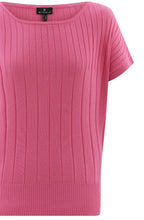 Pink Fitted Hem Ribbed Jumper