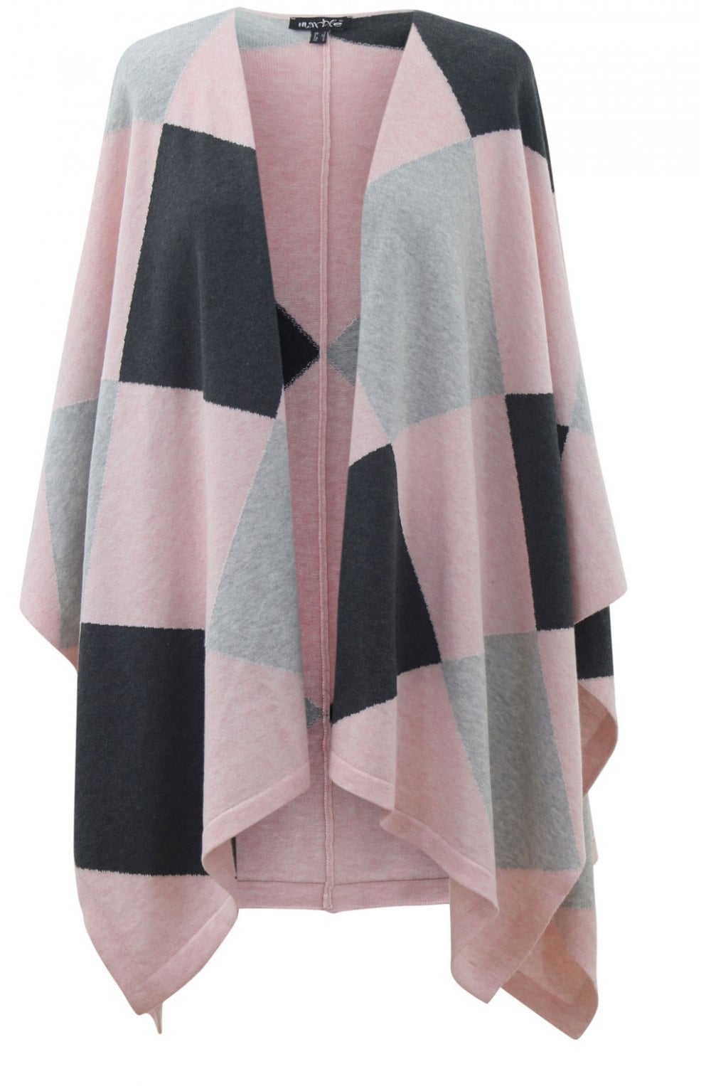 Pink & Grey Knit Cape