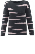 Pink & Grey Stripe Design Jumper