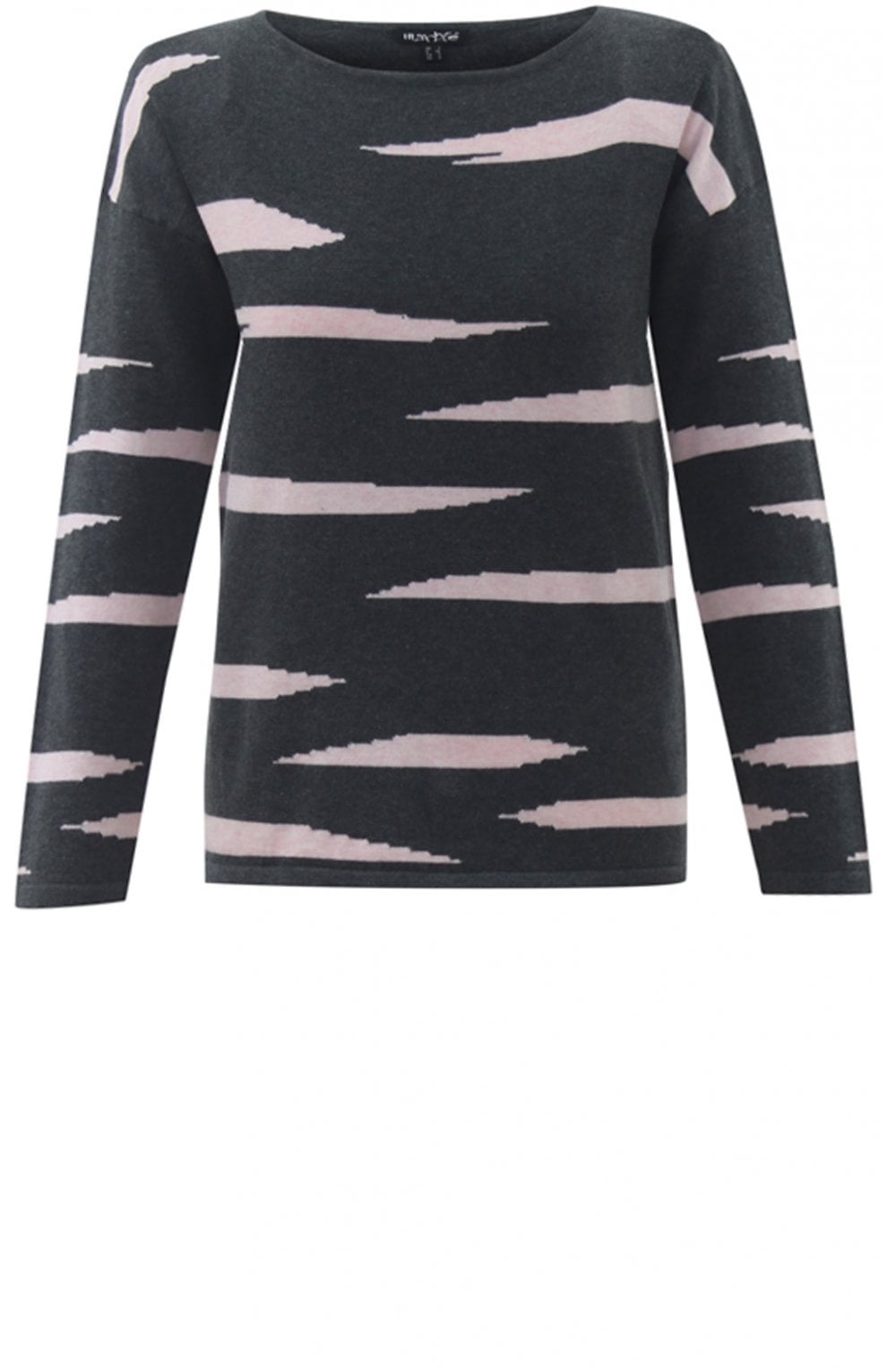 Pink & Grey Stripe Design Jumper