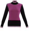 Pink High Neck Colour Block Jumper