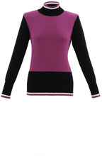 Pink High Neck Colour Block Jumper