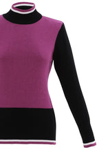 Pink High Neck Colour Block Jumper