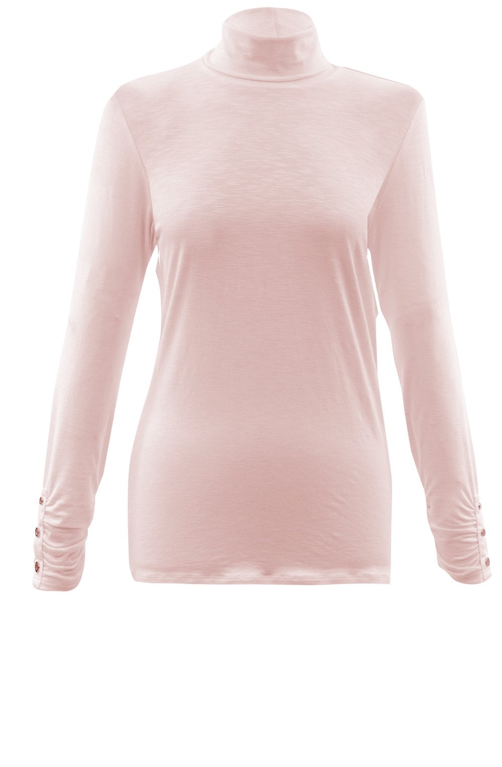 Pink Jersey Polo Neck Top