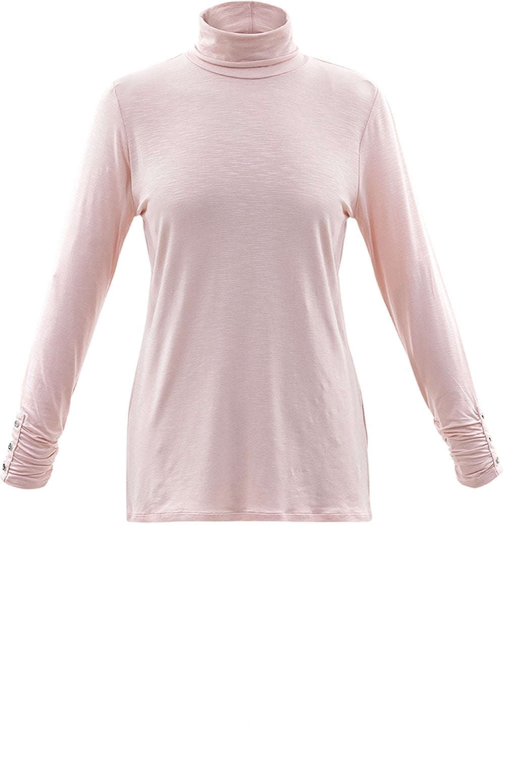 Pink Jersey Polo Neck Top