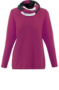 Pink Jumper with Striped Snood