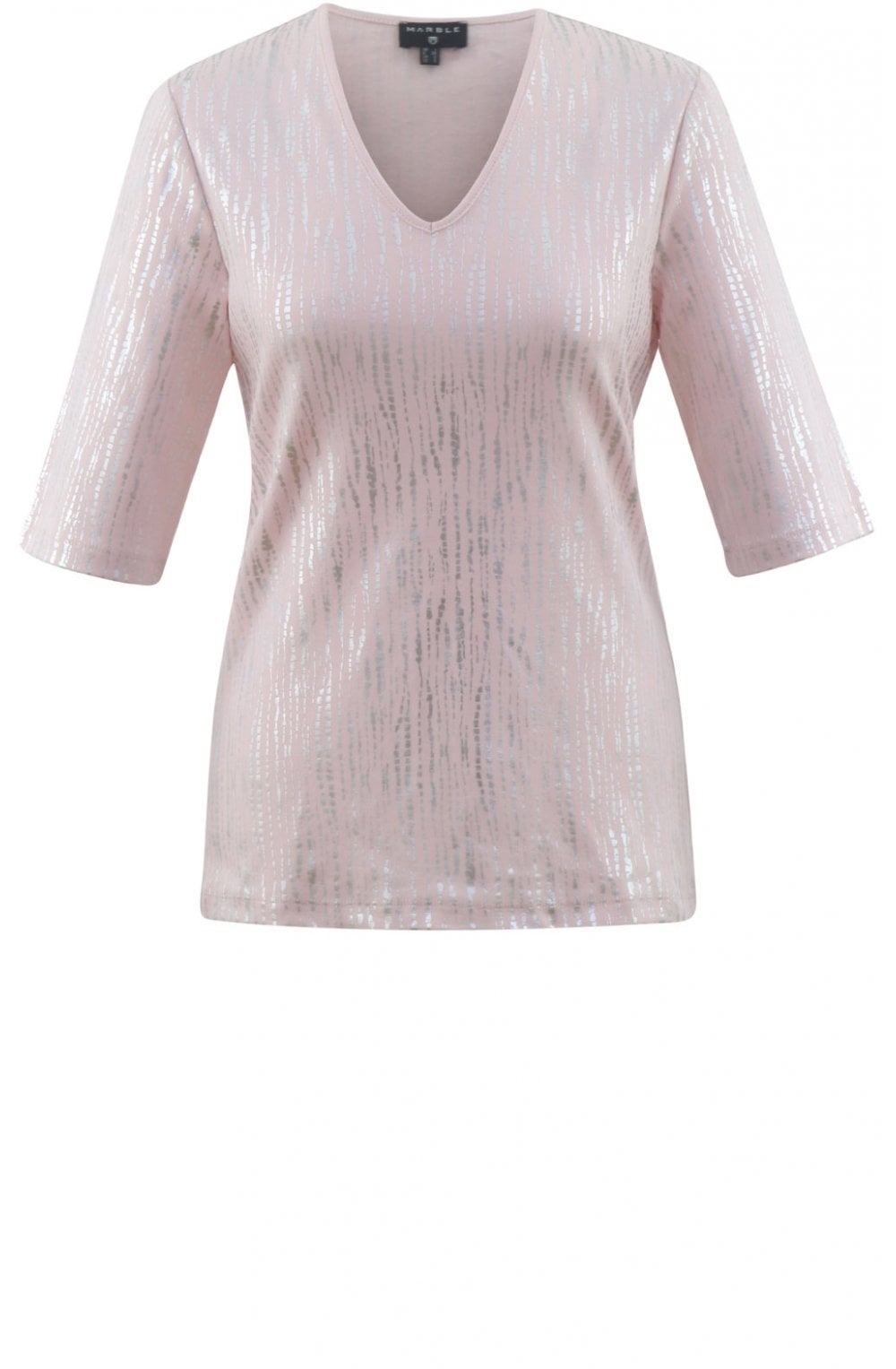 Pink Metallic Patterned Top