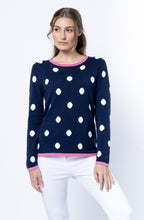 Pink & Navy Spot Print Jumper