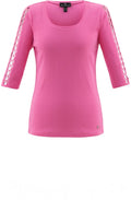 Pink Peep Hole Crochet Top