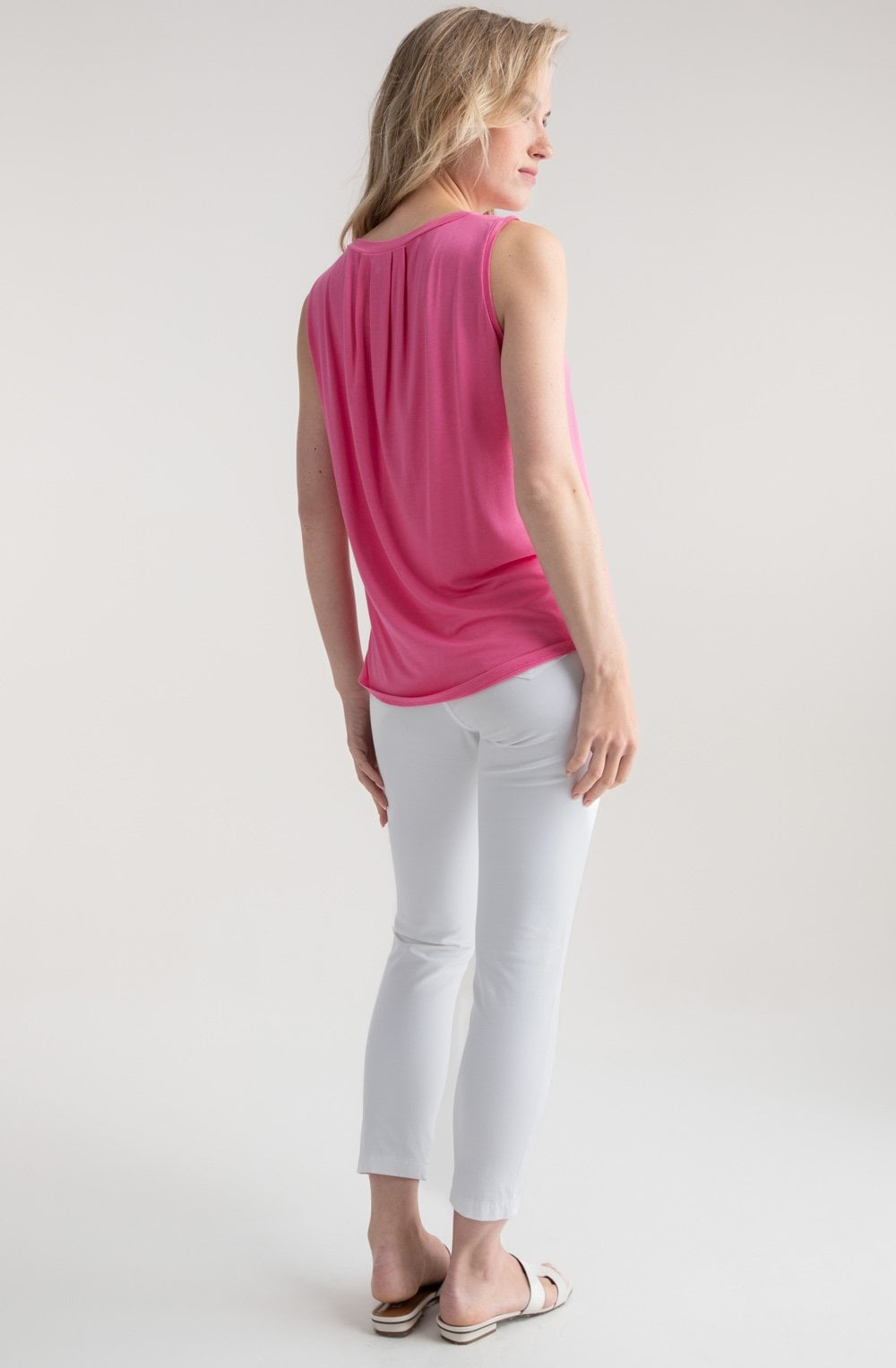 Pink Pleated Vest Top