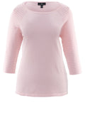 Pink Ribbed Detailed Jumper