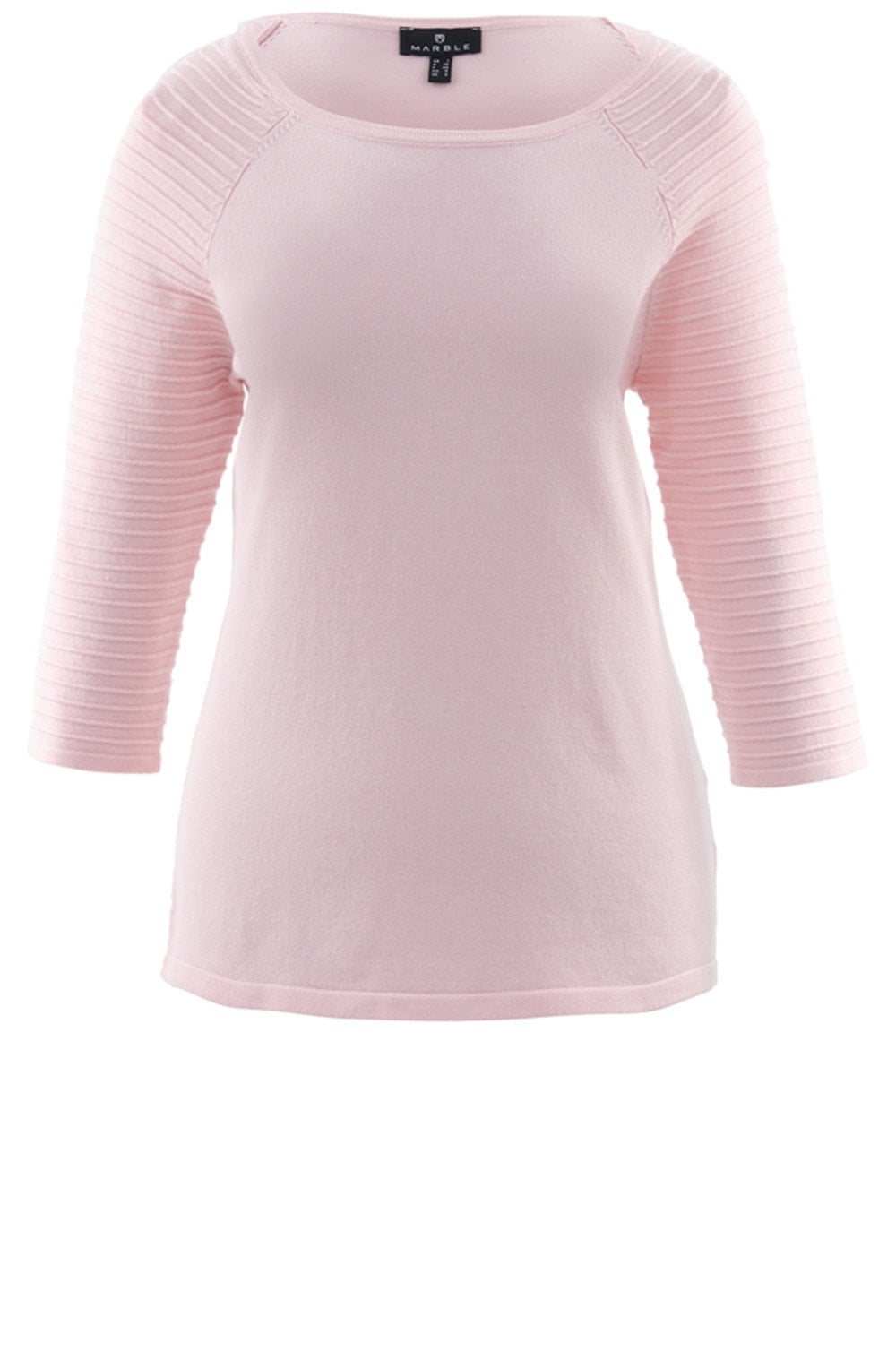Pink Ribbed Detailed Jumper