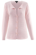 Pink Ribbed Front Cardigan